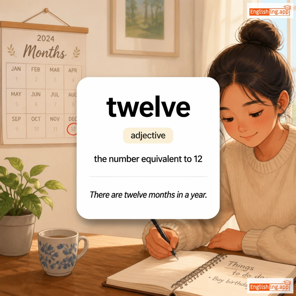 twelve definition card — visual illustration of the meaning
