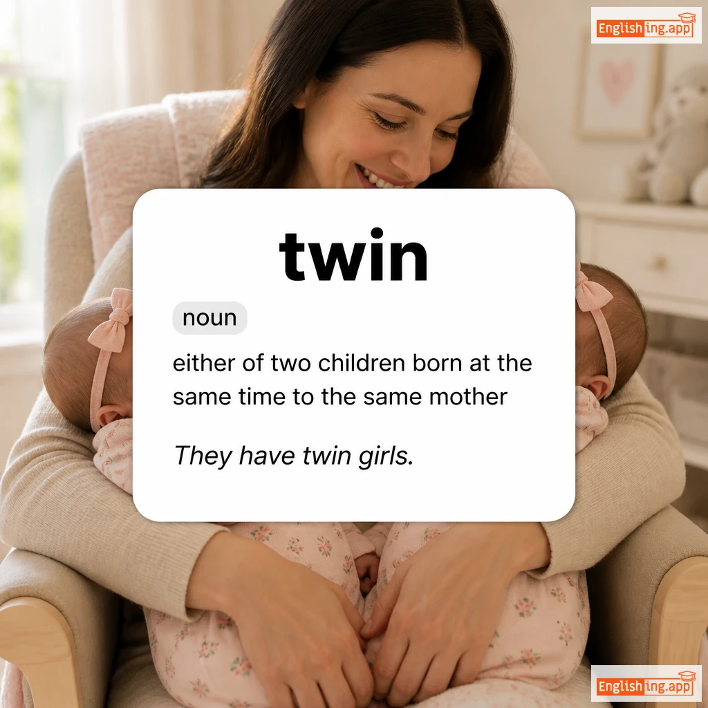 twin definition card — visual illustration of the meaning