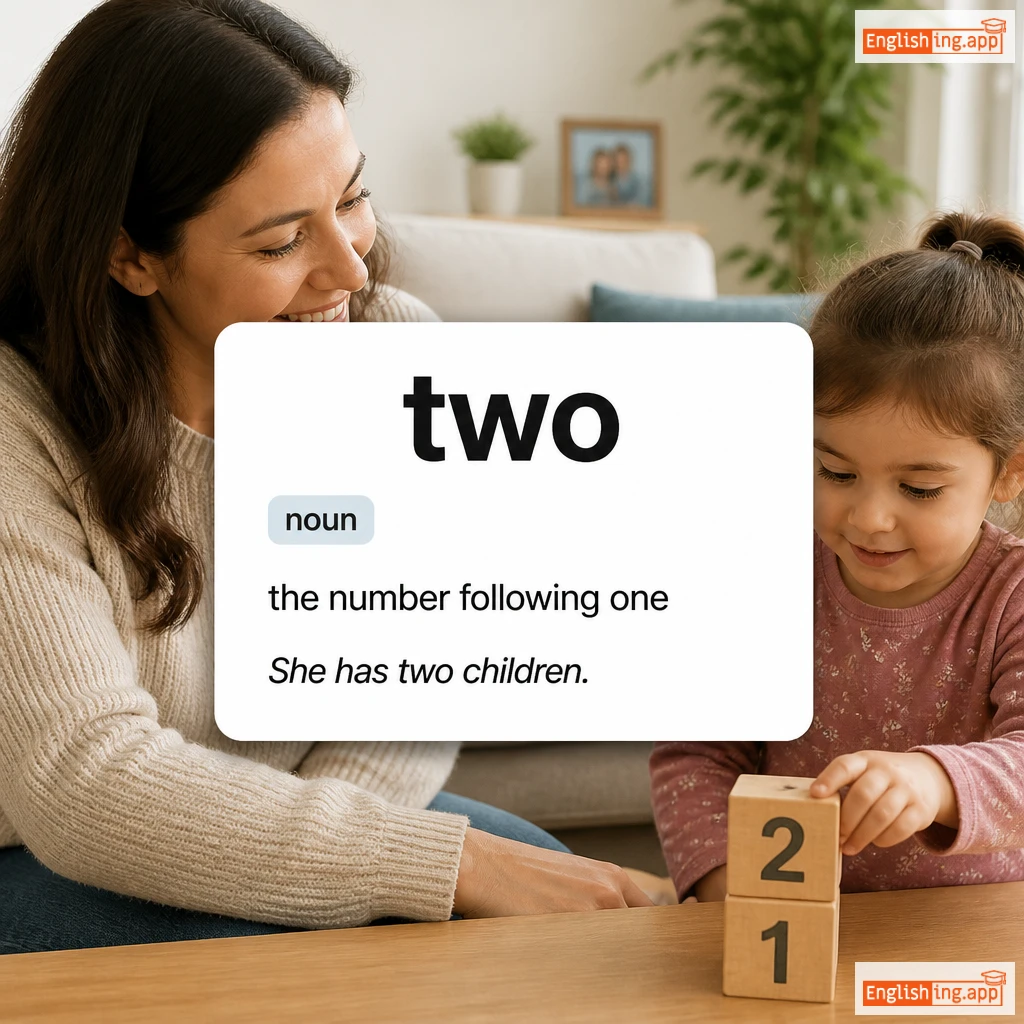 two definition card — visual illustration of the meaning
