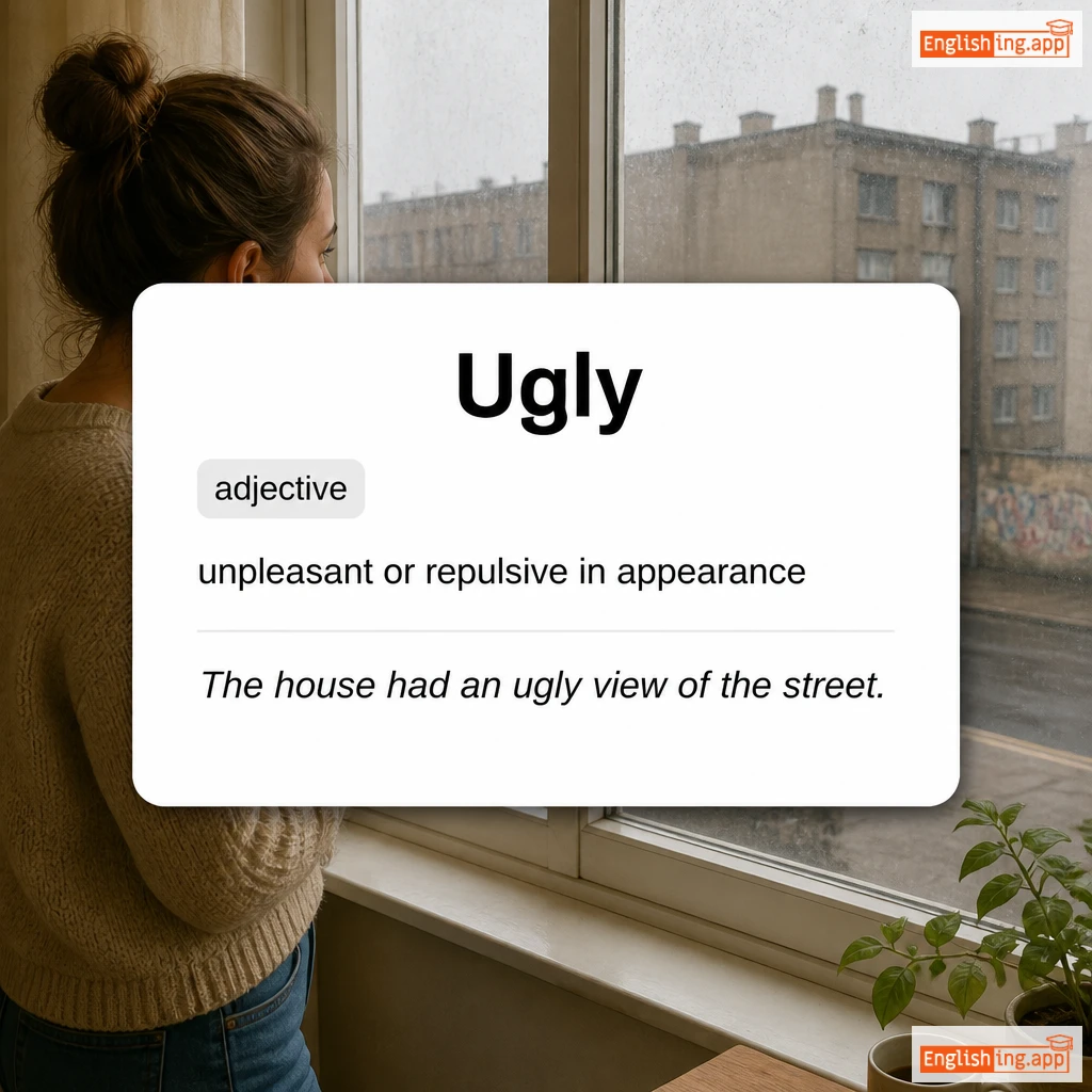 Ugly definition card — visual illustration of the meaning