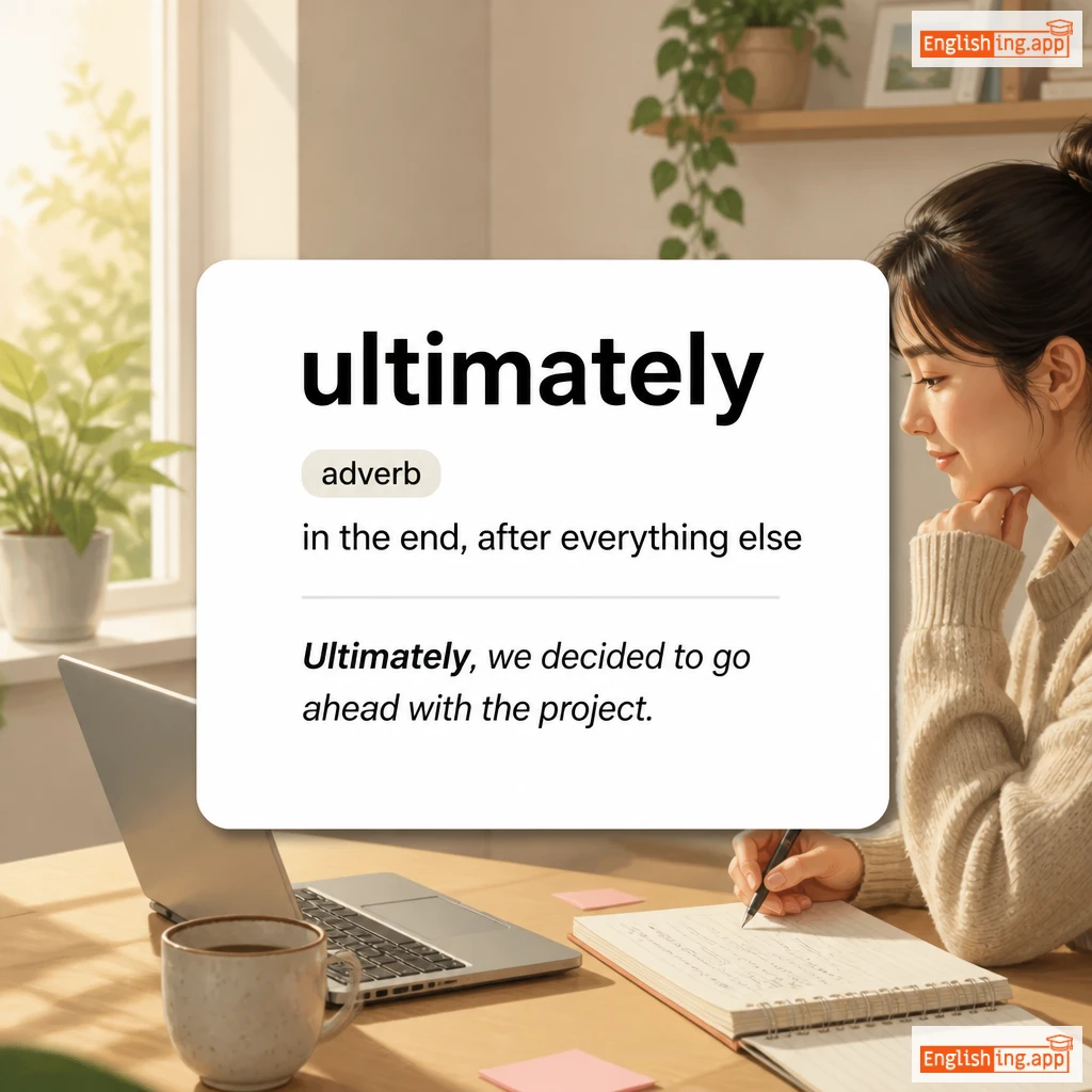 ultimately definition card — visual illustration of the meaning