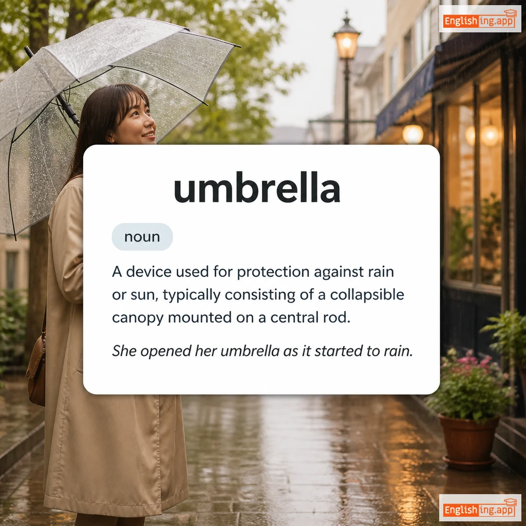 umbrella definition card — visual illustration of the meaning