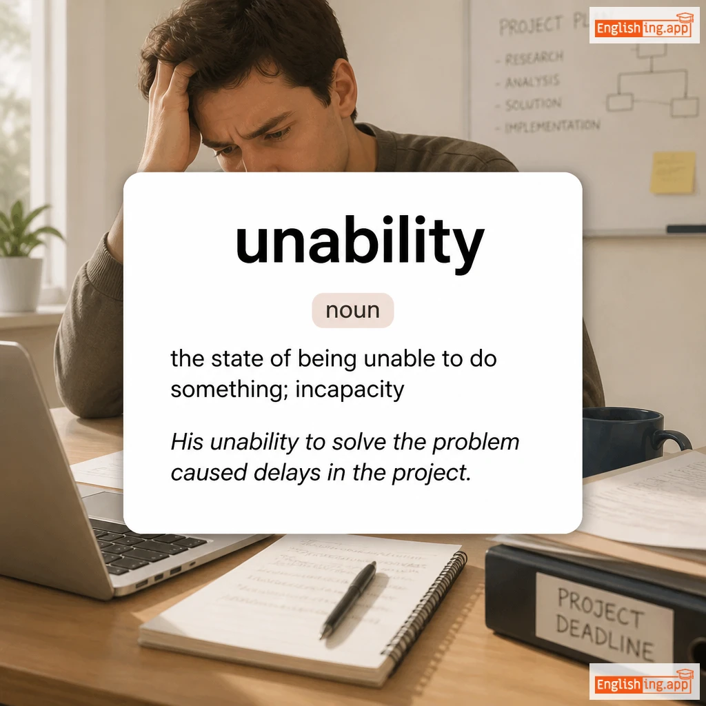 unability definition card — visual illustration of the meaning
