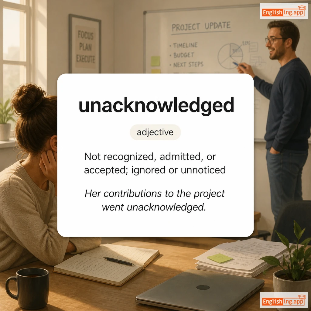 unacknowledged definition card — visual illustration of the meaning