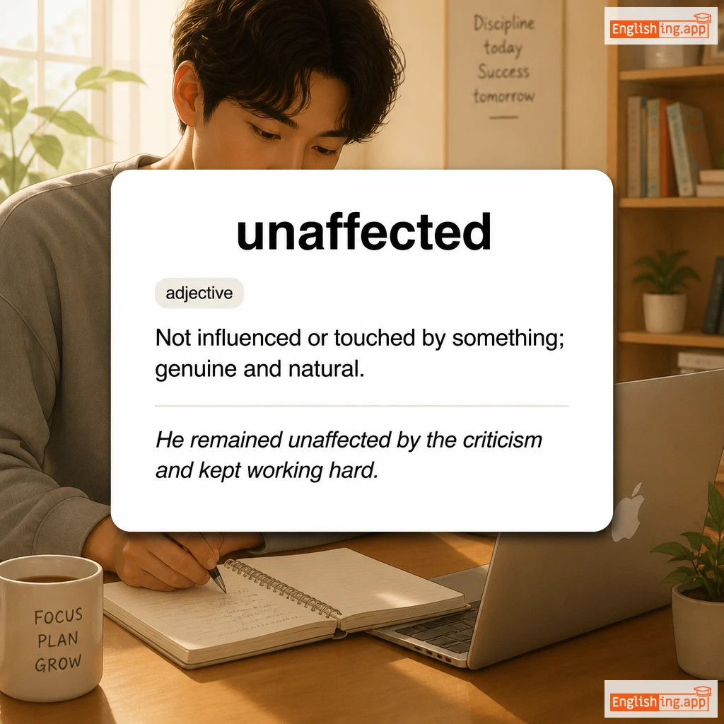 unaffected definition card — visual illustration of the meaning