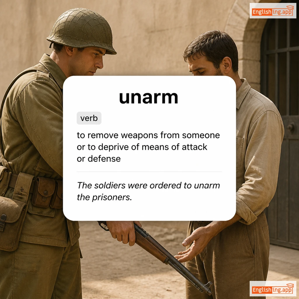 unarm definition card — visual illustration of the meaning