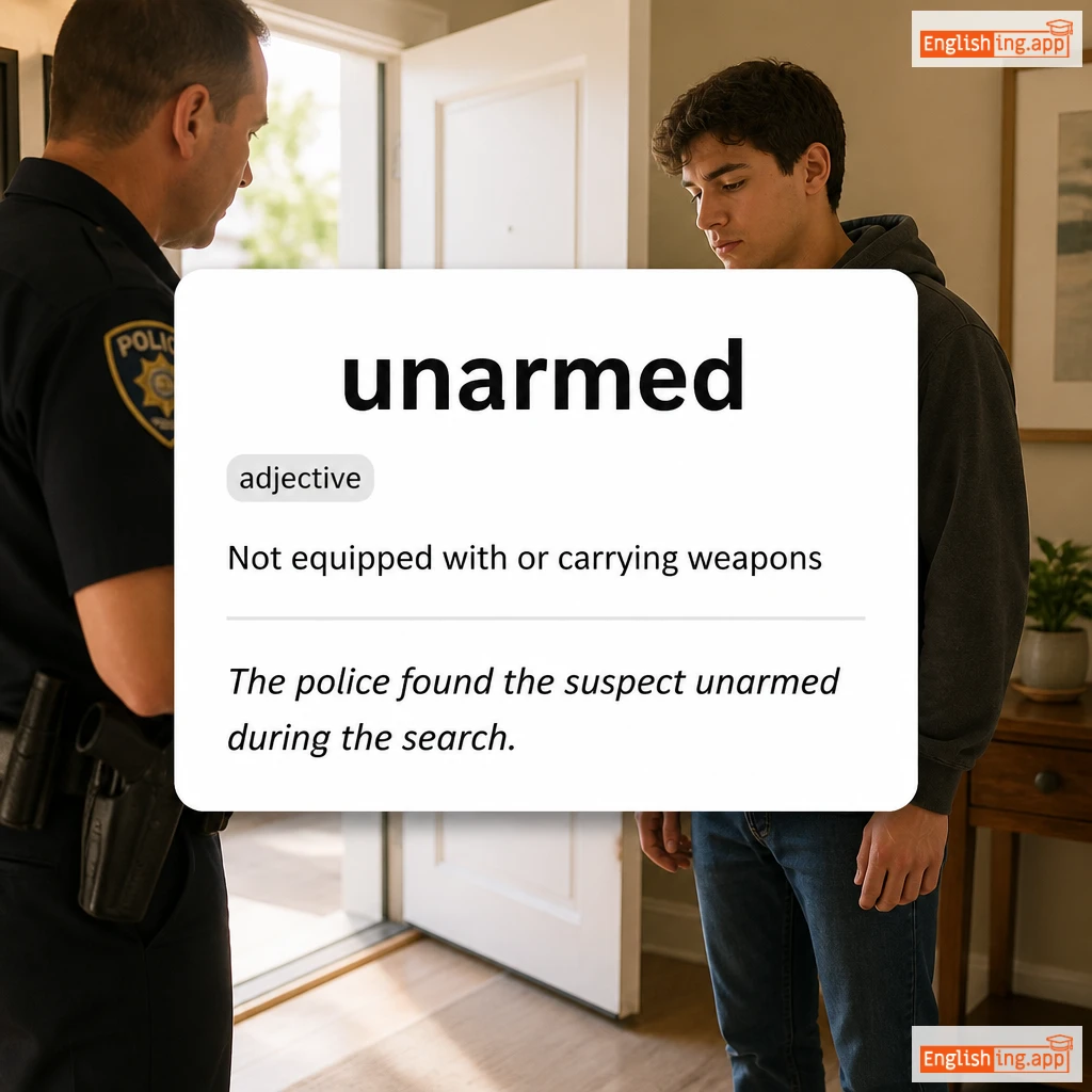 unarmed definition card — visual illustration of the meaning