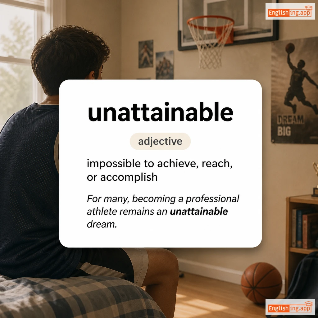 unattainable definition card — visual illustration of the meaning