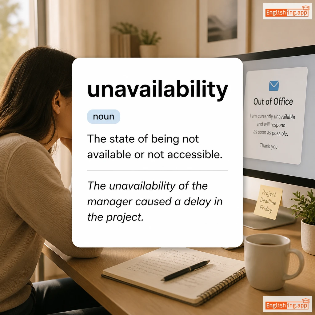 unavailability definition card — visual illustration of the meaning