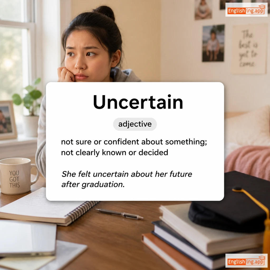 Uncertain definition card — visual illustration of the meaning