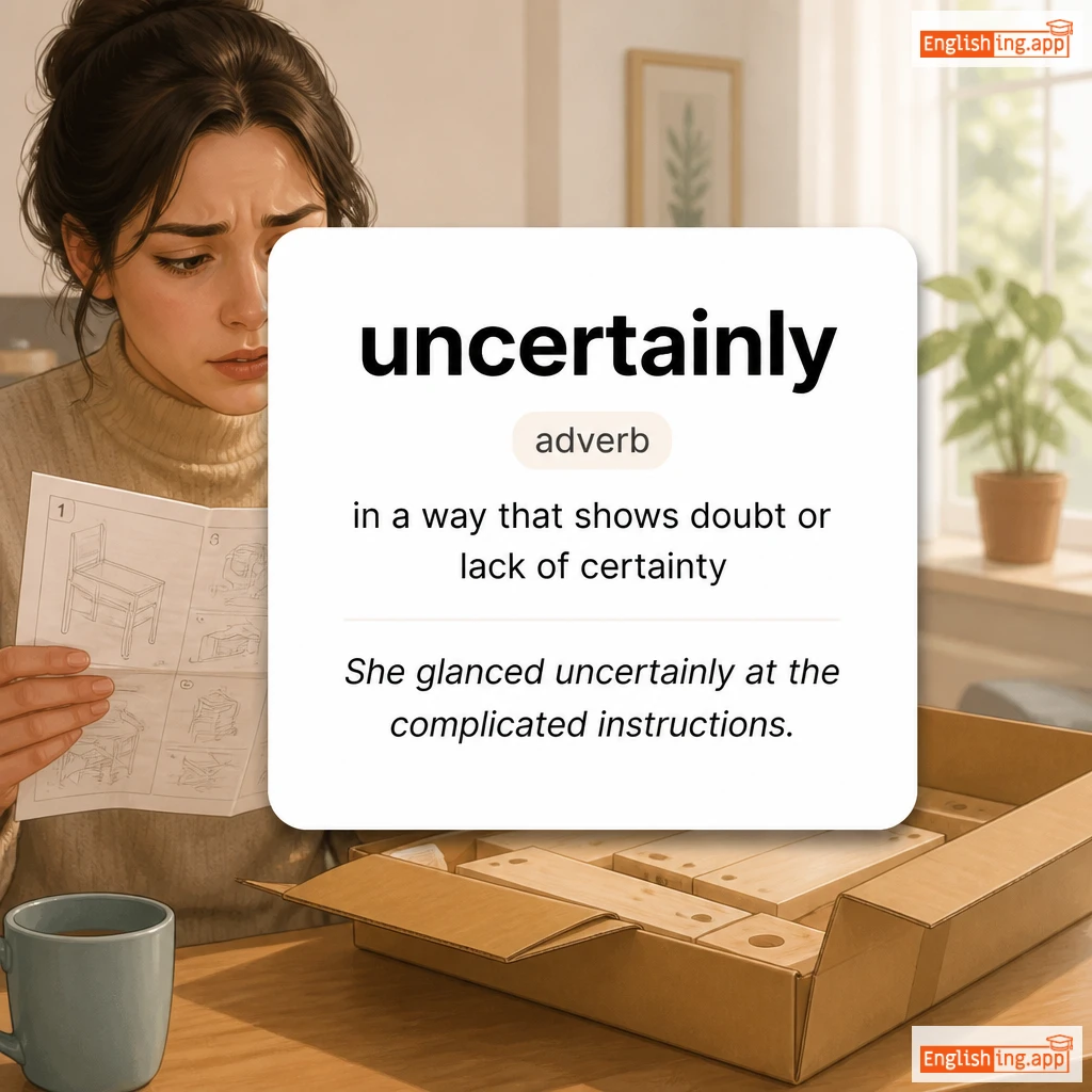 uncertainly definition card — visual illustration of the meaning