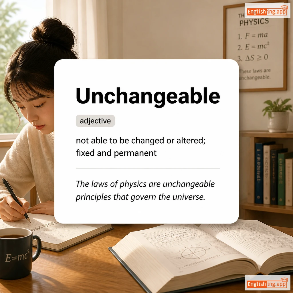 Unchangeable definition card — visual illustration of the meaning