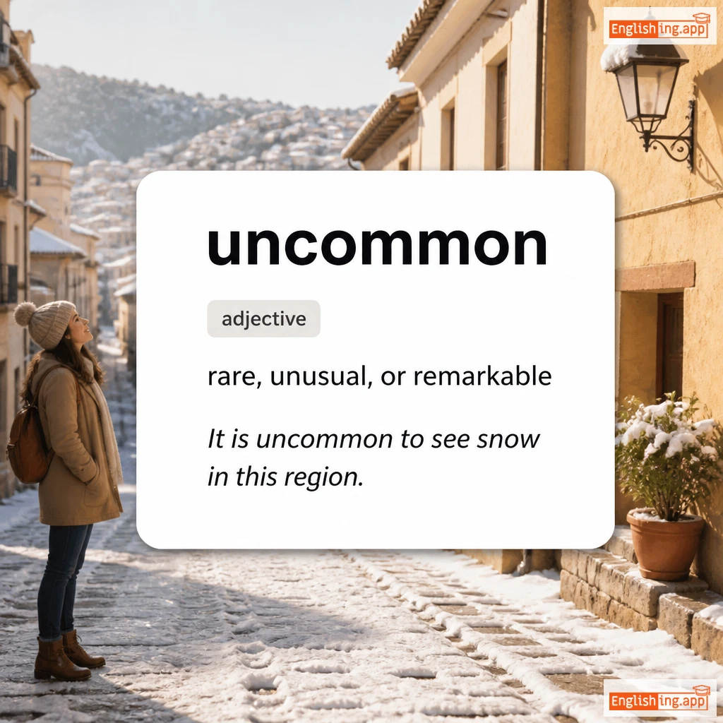 uncommon definition card — visual illustration of the meaning