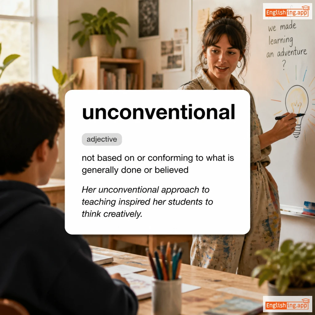 unconventional definition card — visual illustration of the meaning