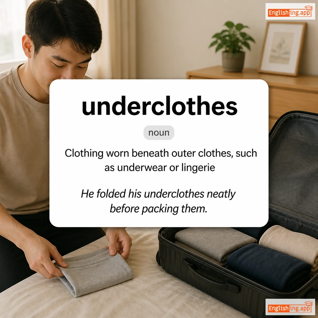 underclothes definition card — visual illustration of the meaning