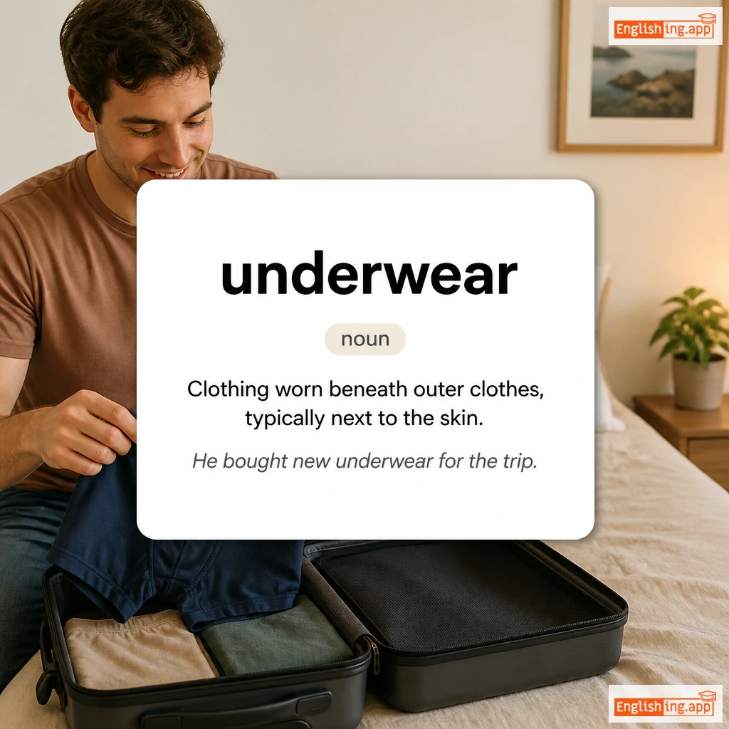 underwear definition card — visual illustration of the meaning