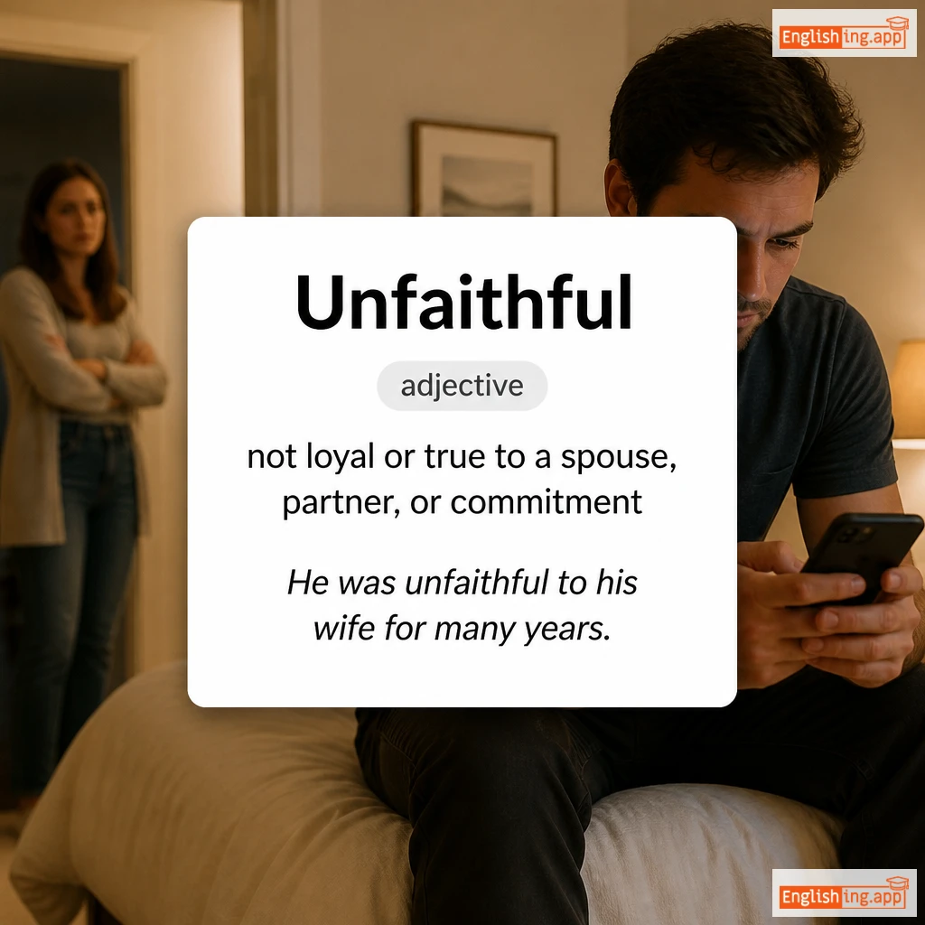 Unfaithful definition card — visual illustration of the meaning