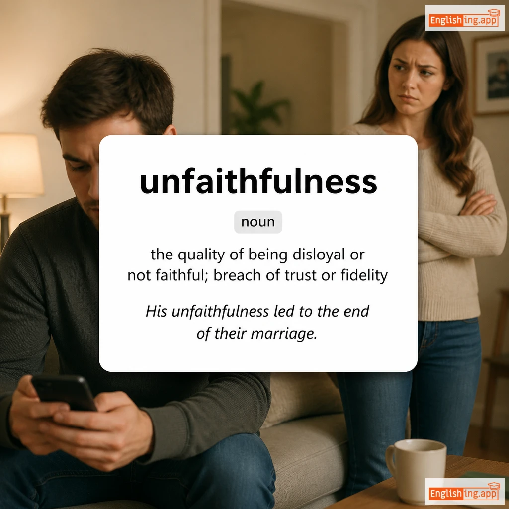 unfaithfulness definition card — visual illustration of the meaning