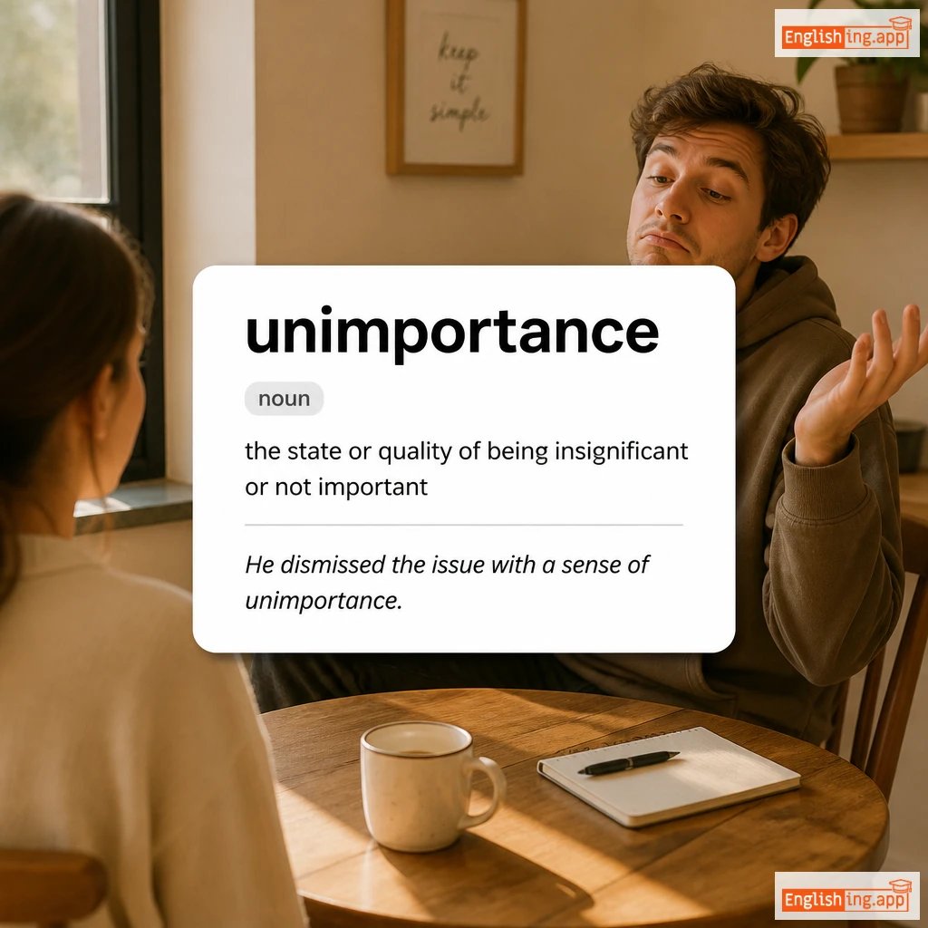 unimportance definition card — visual illustration of the meaning