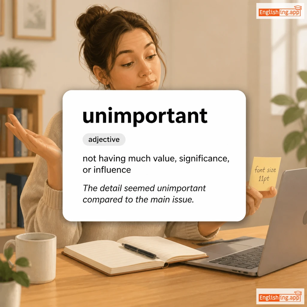 unimportant definition card — visual illustration of the meaning