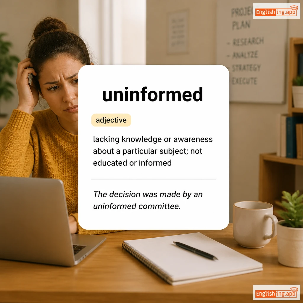 uninformed definition card — visual illustration of the meaning