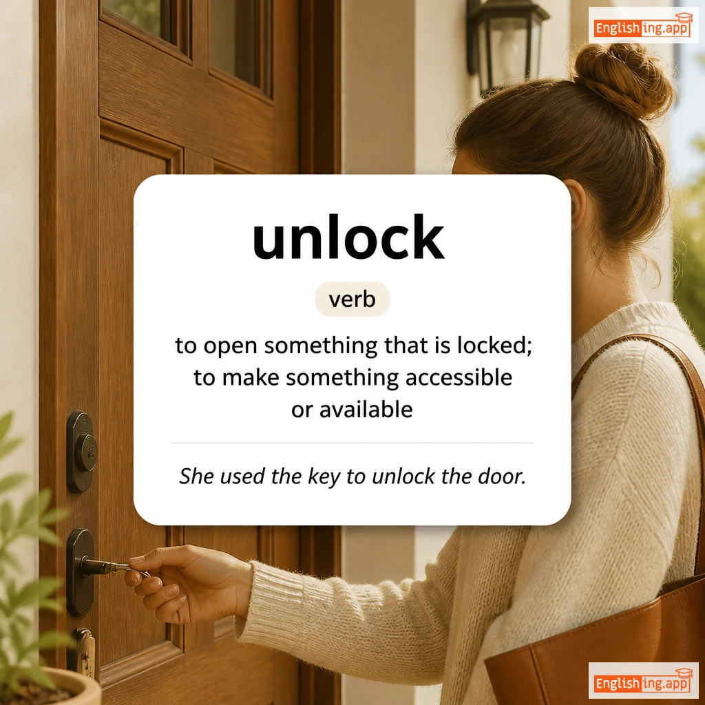 unlock definition card — visual illustration of the meaning