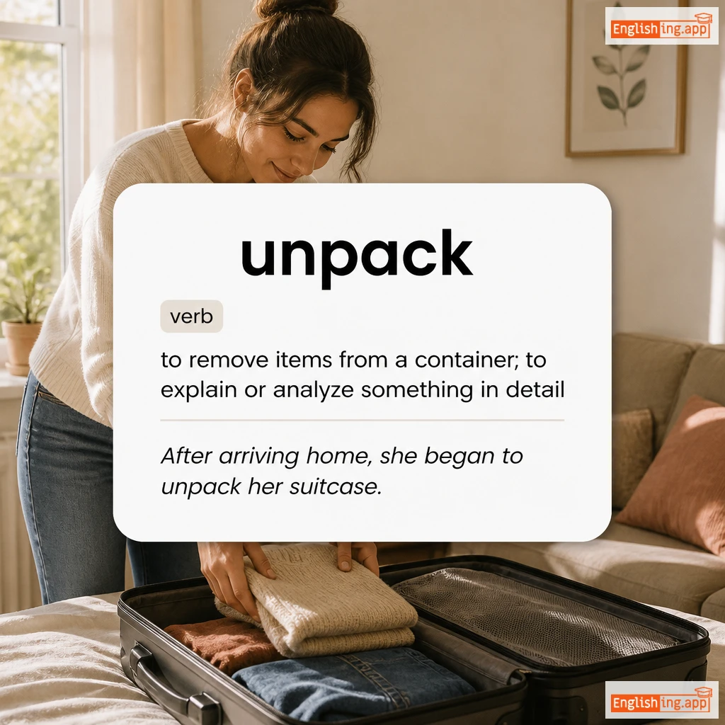 unpack definition card — visual illustration of the meaning