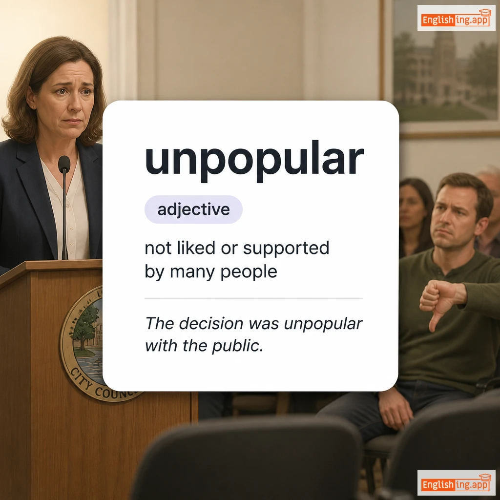 unpopular definition card — visual illustration of the meaning