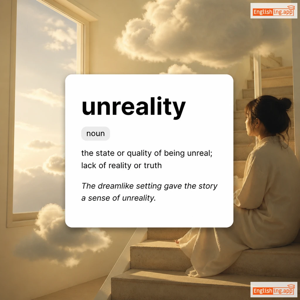 unreality definition card — visual illustration of the meaning