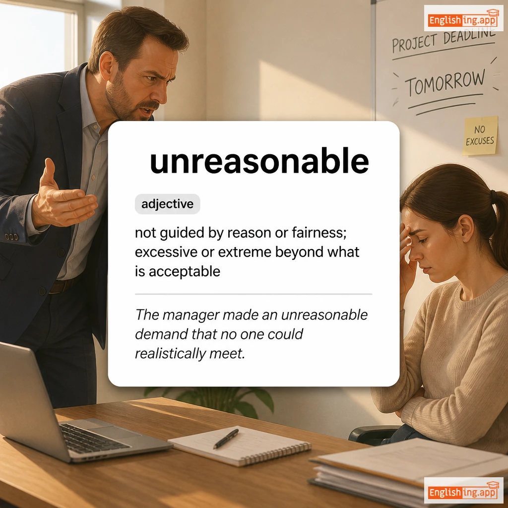 unreasonable definition card — visual illustration of the meaning