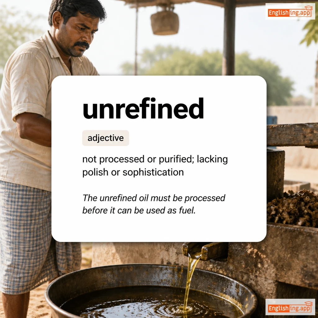 unrefined definition card — visual illustration of the meaning