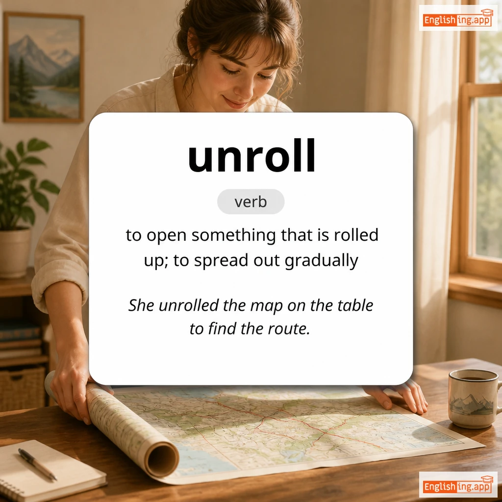 unroll definition card — visual illustration of the meaning