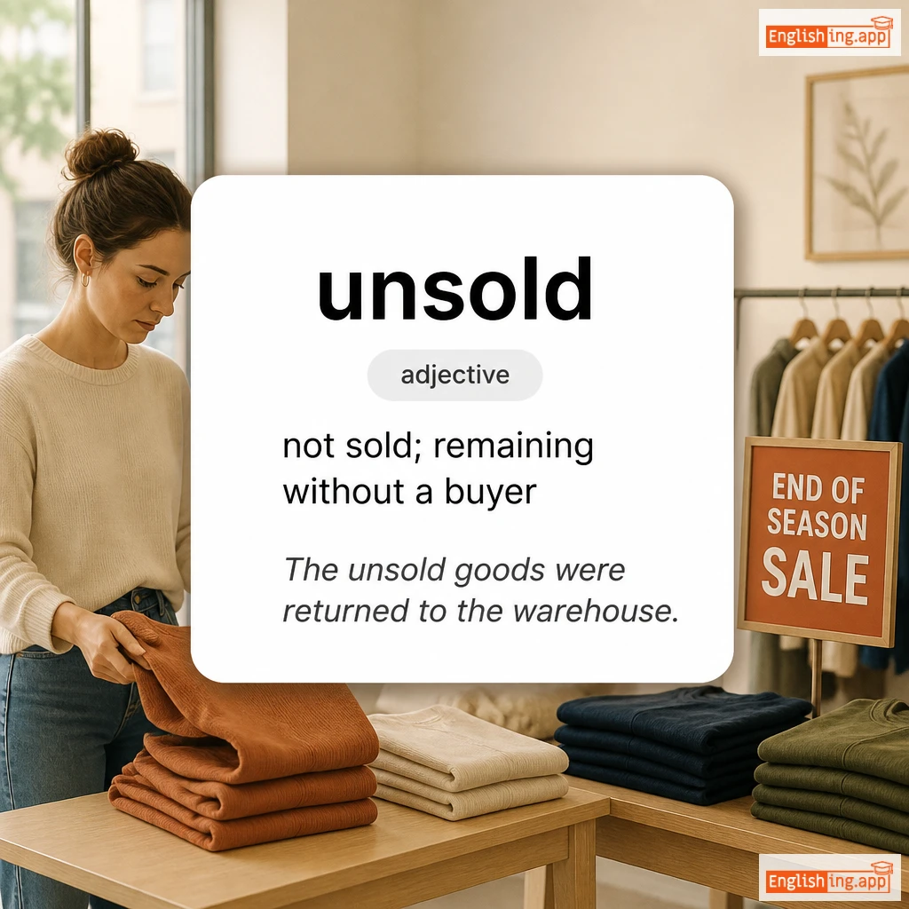 unsold definition card — visual illustration of the meaning