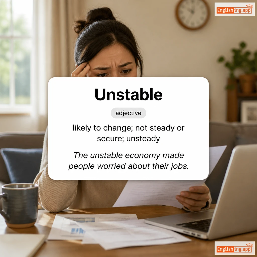 Unstable definition card — visual illustration of the meaning