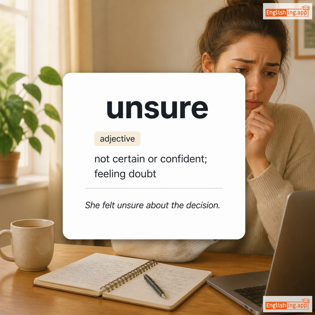 unsure definition card — visual illustration of the meaning