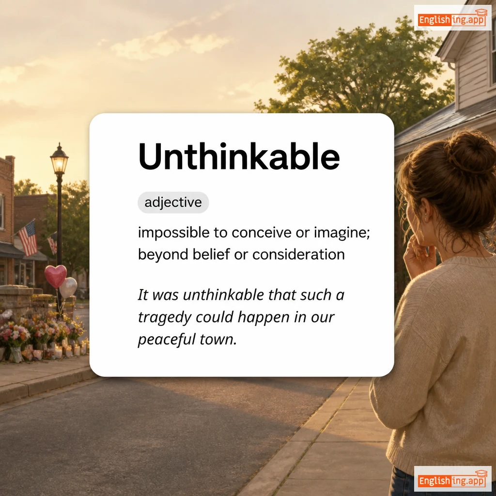 Unthinkable definition card — visual illustration of the meaning