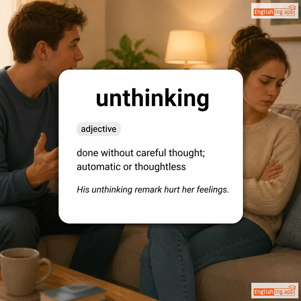 unthinking definition card — visual illustration of the meaning