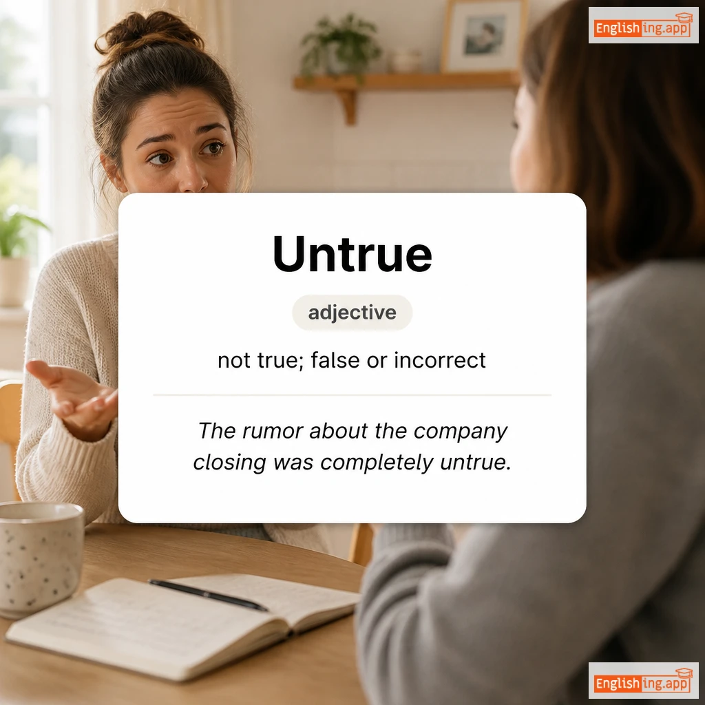 Untrue definition card — visual illustration of the meaning