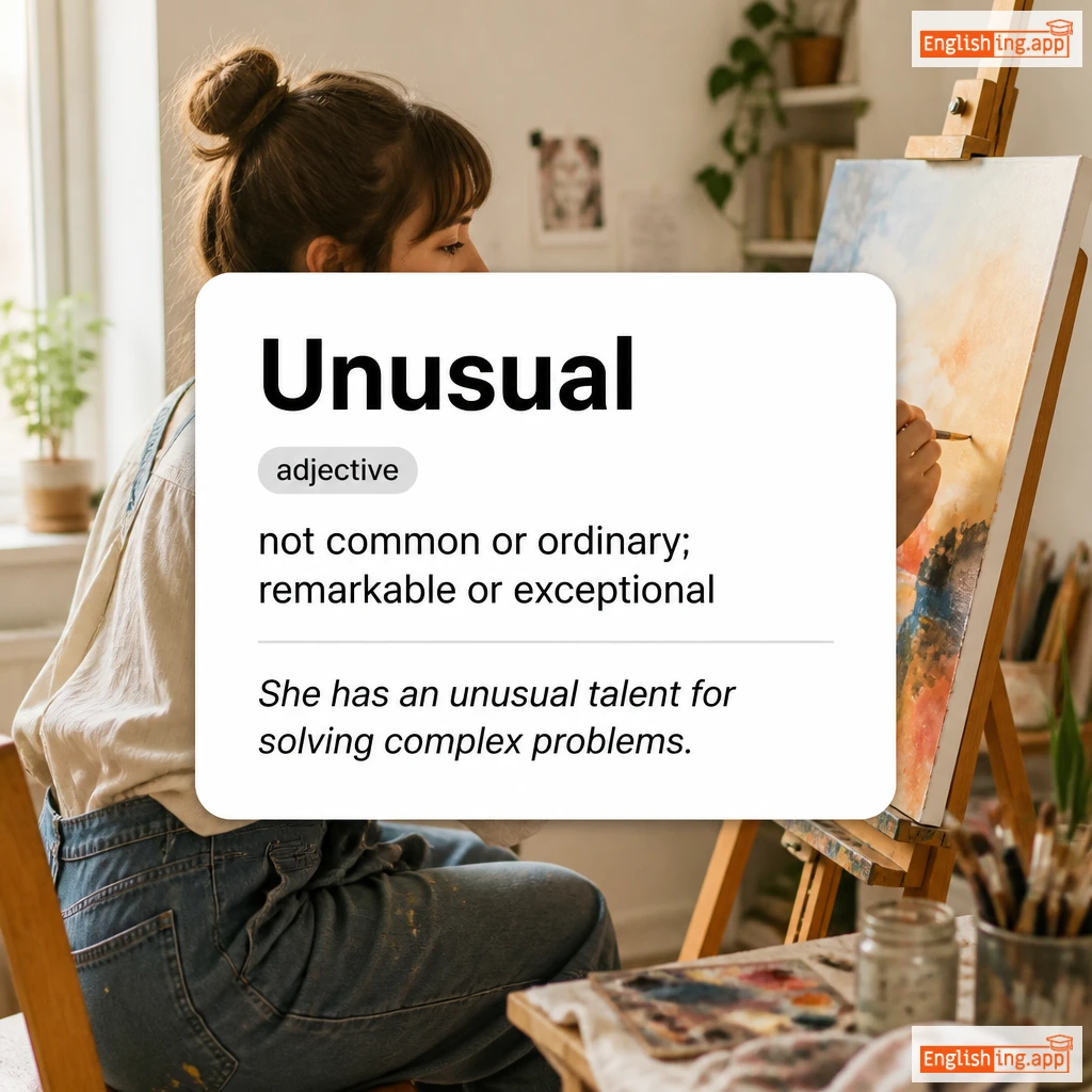 Unusual definition card — visual illustration of the meaning