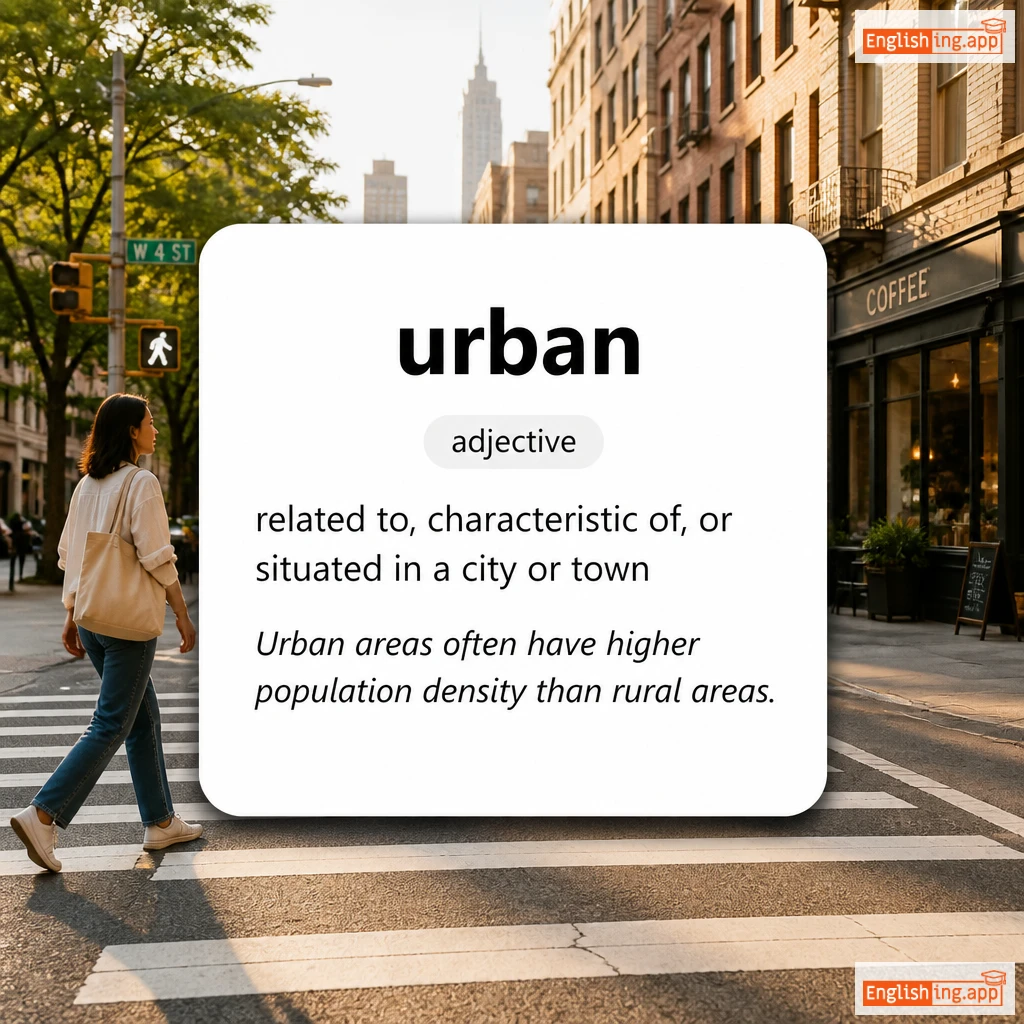 urban definition card — visual illustration of the meaning
