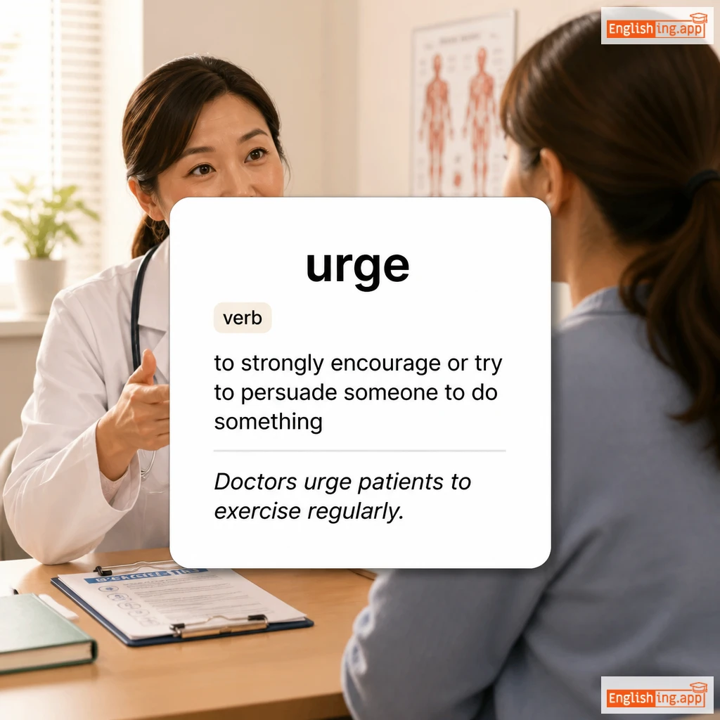 urge definition card — visual illustration of the meaning