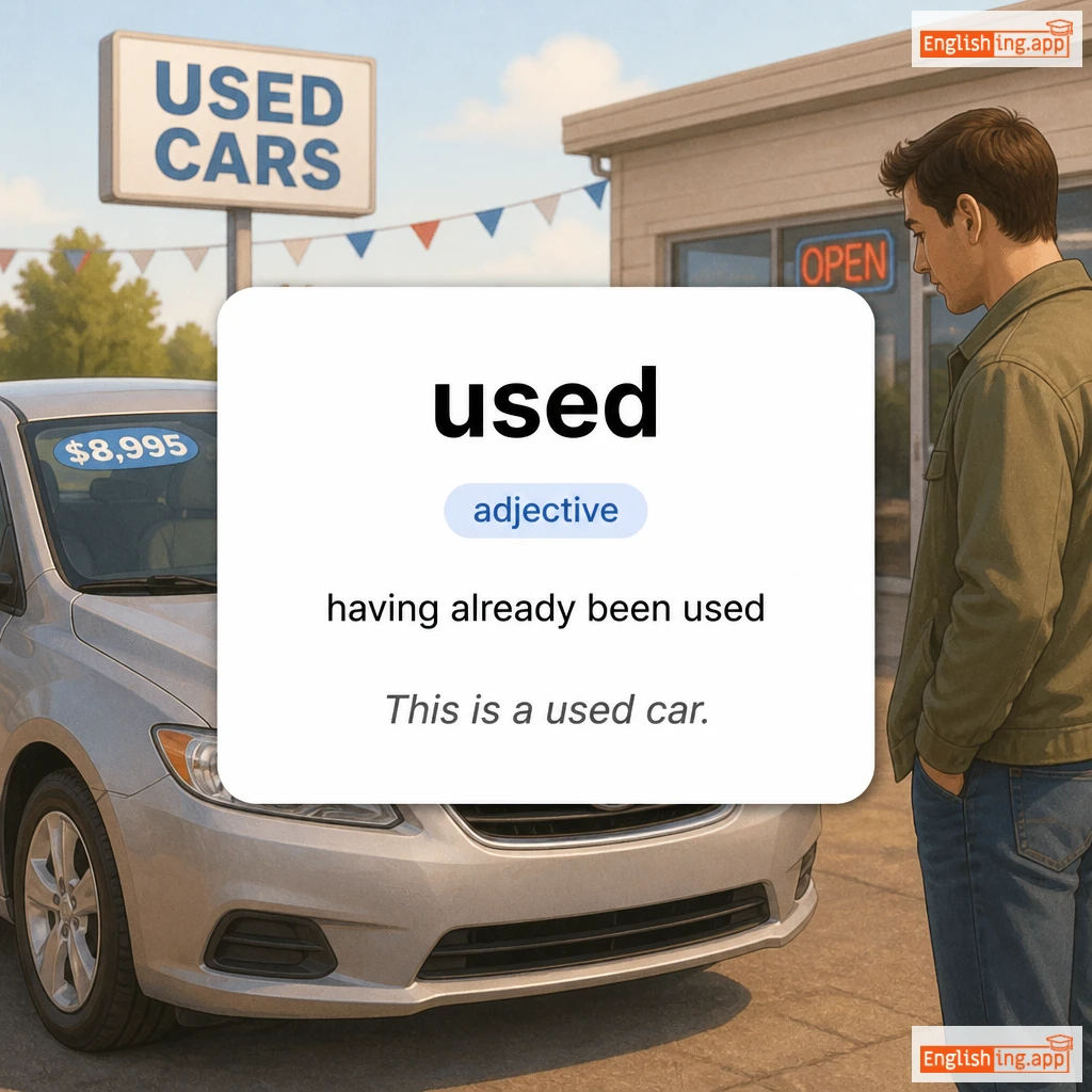 used definition card — visual illustration of the meaning