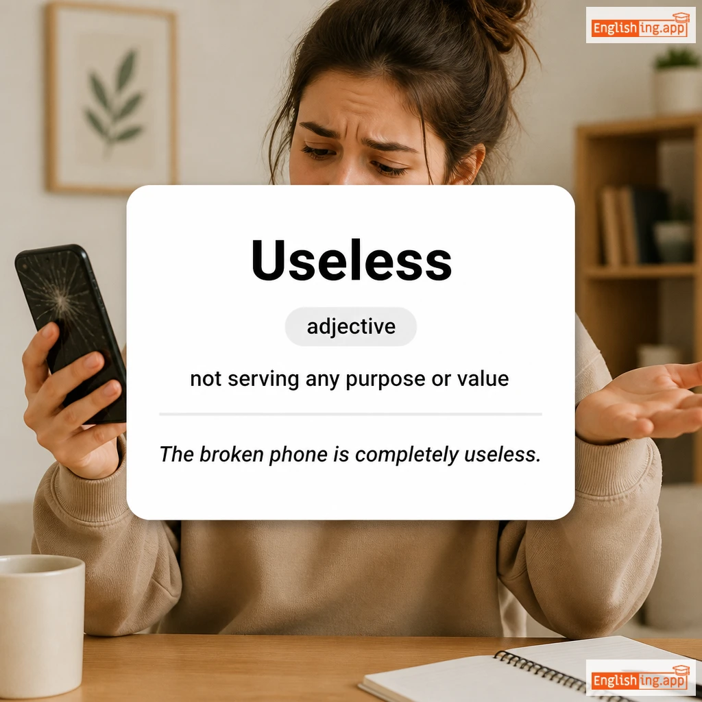 Useless definition card — visual illustration of the meaning