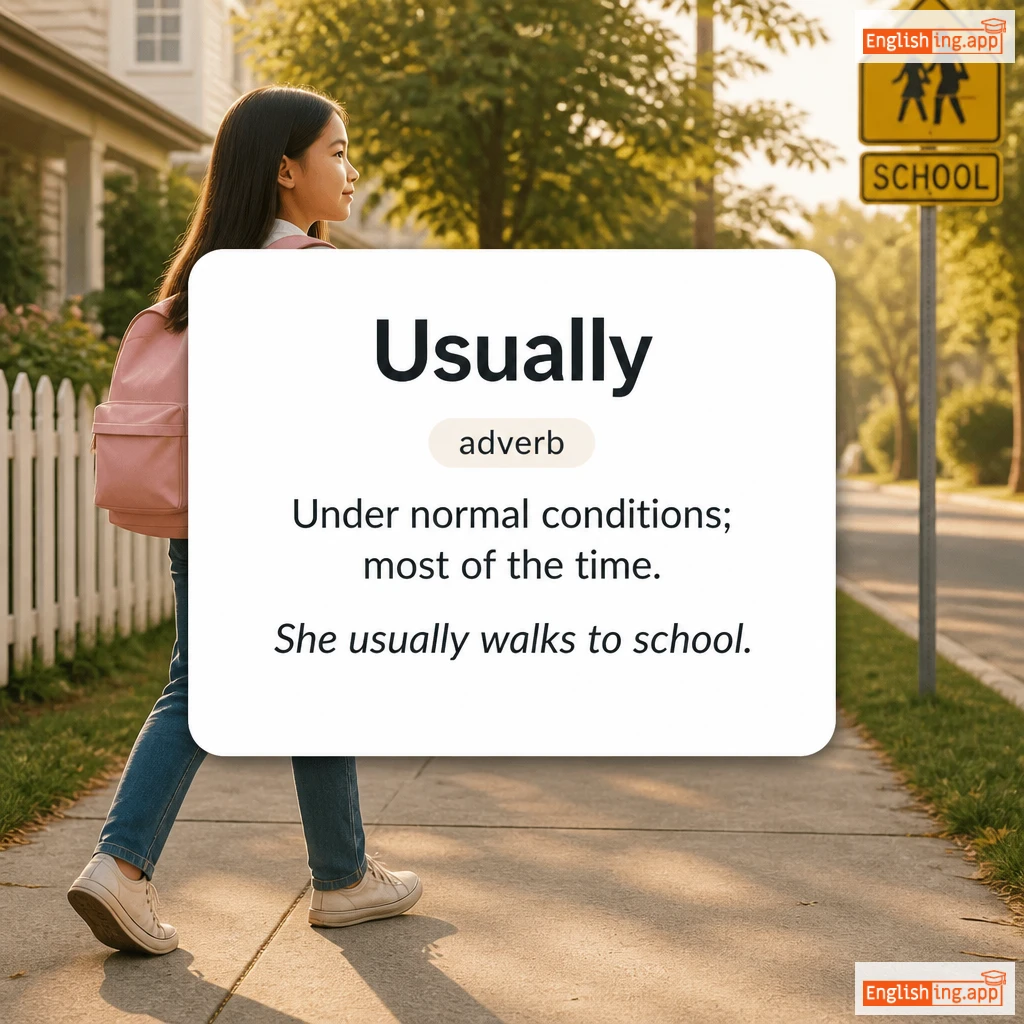 Usually definition card — visual illustration of the meaning