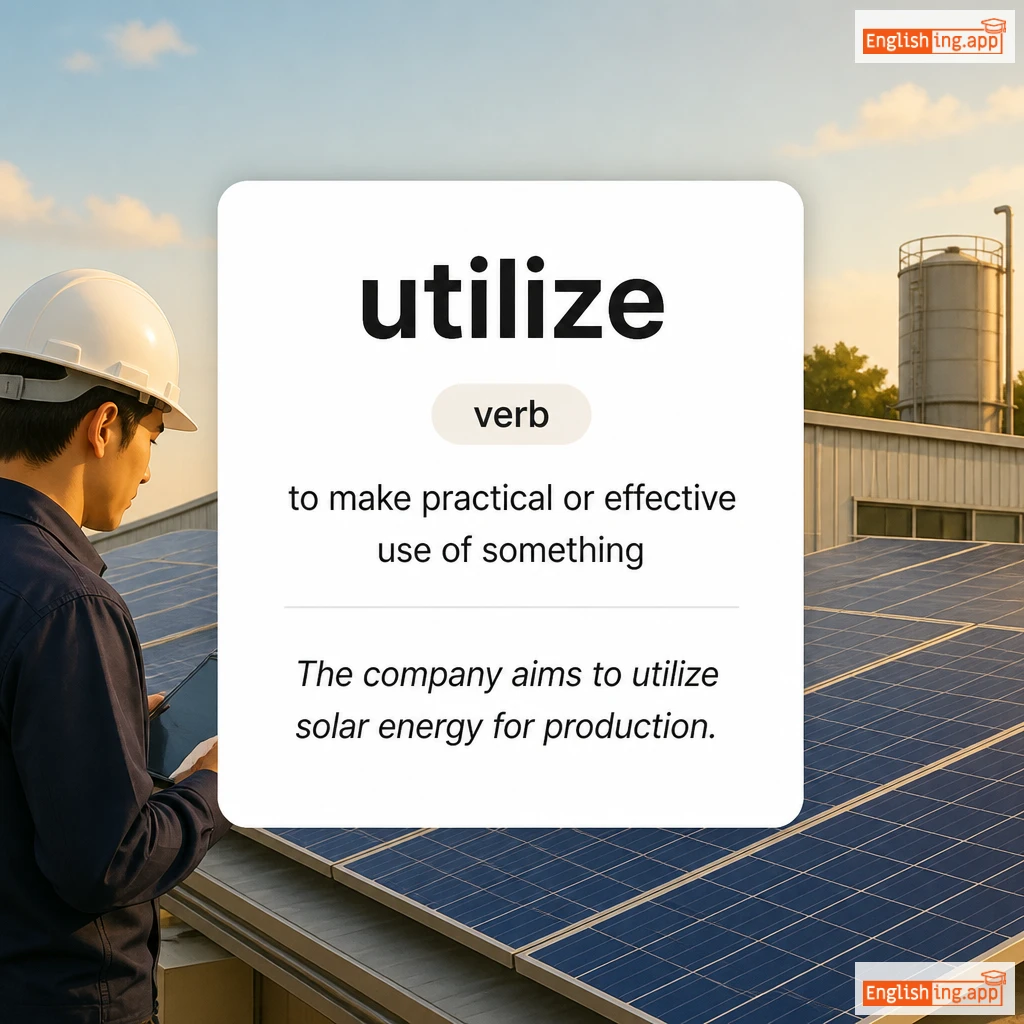 utilize definition card — visual illustration of the meaning