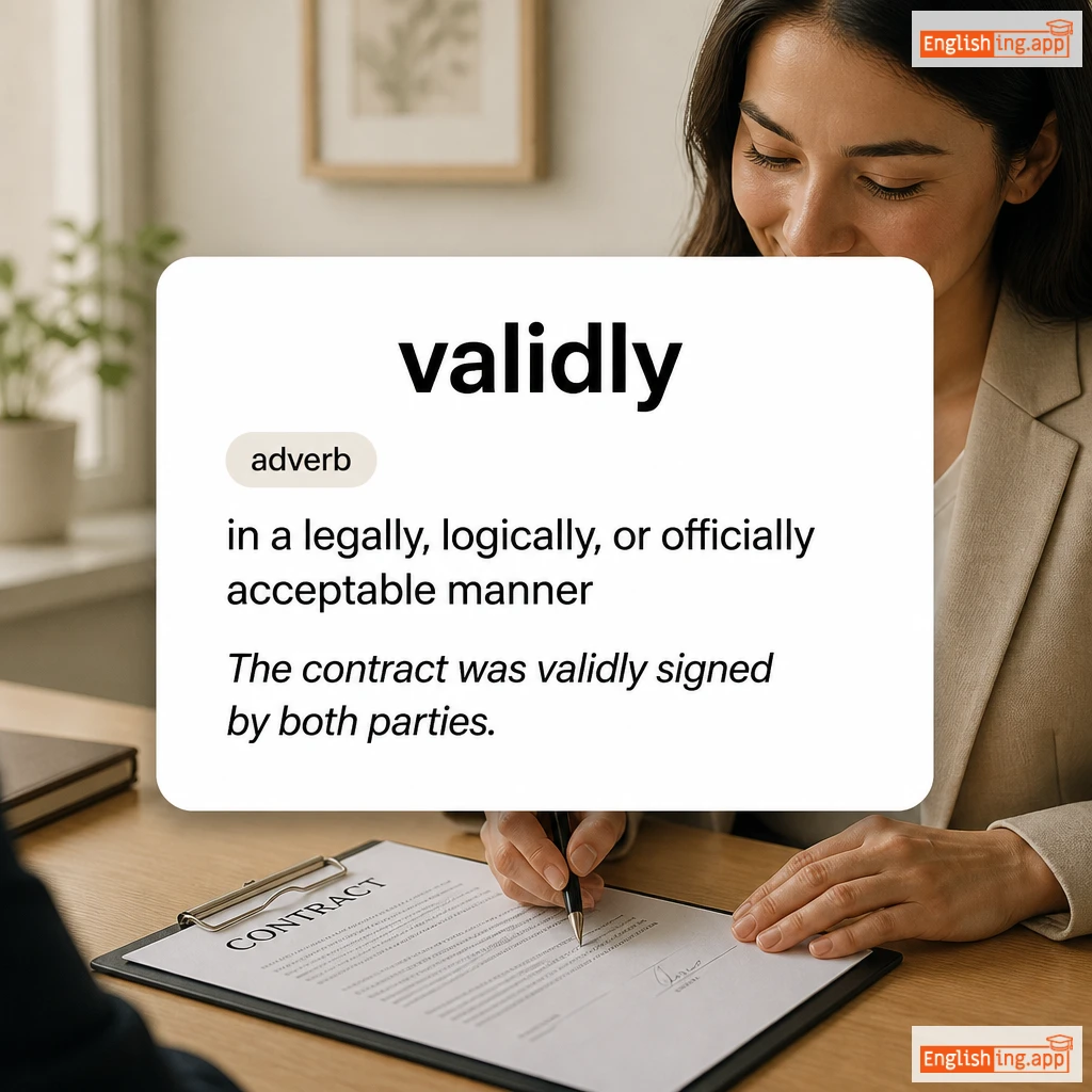 validly definition card — visual illustration of the meaning