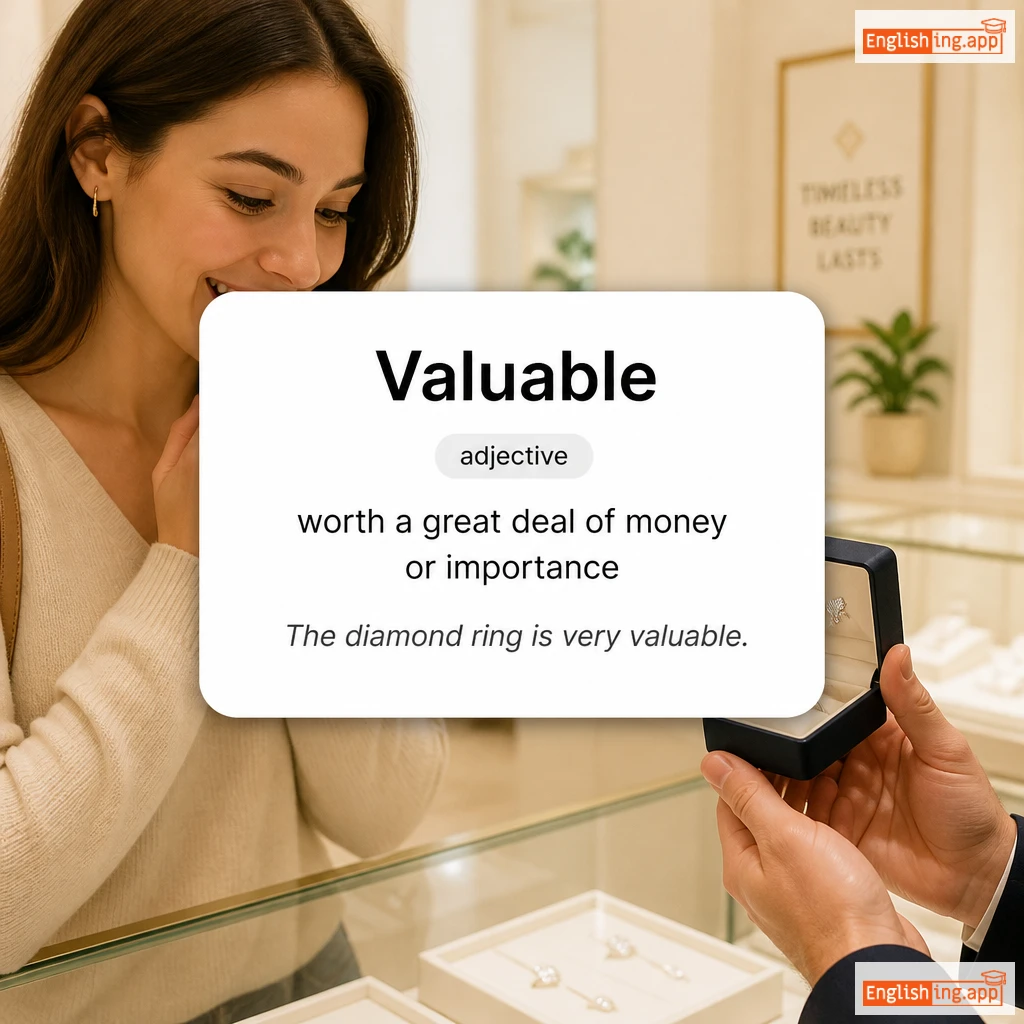 Valuable definition card — visual illustration of the meaning
