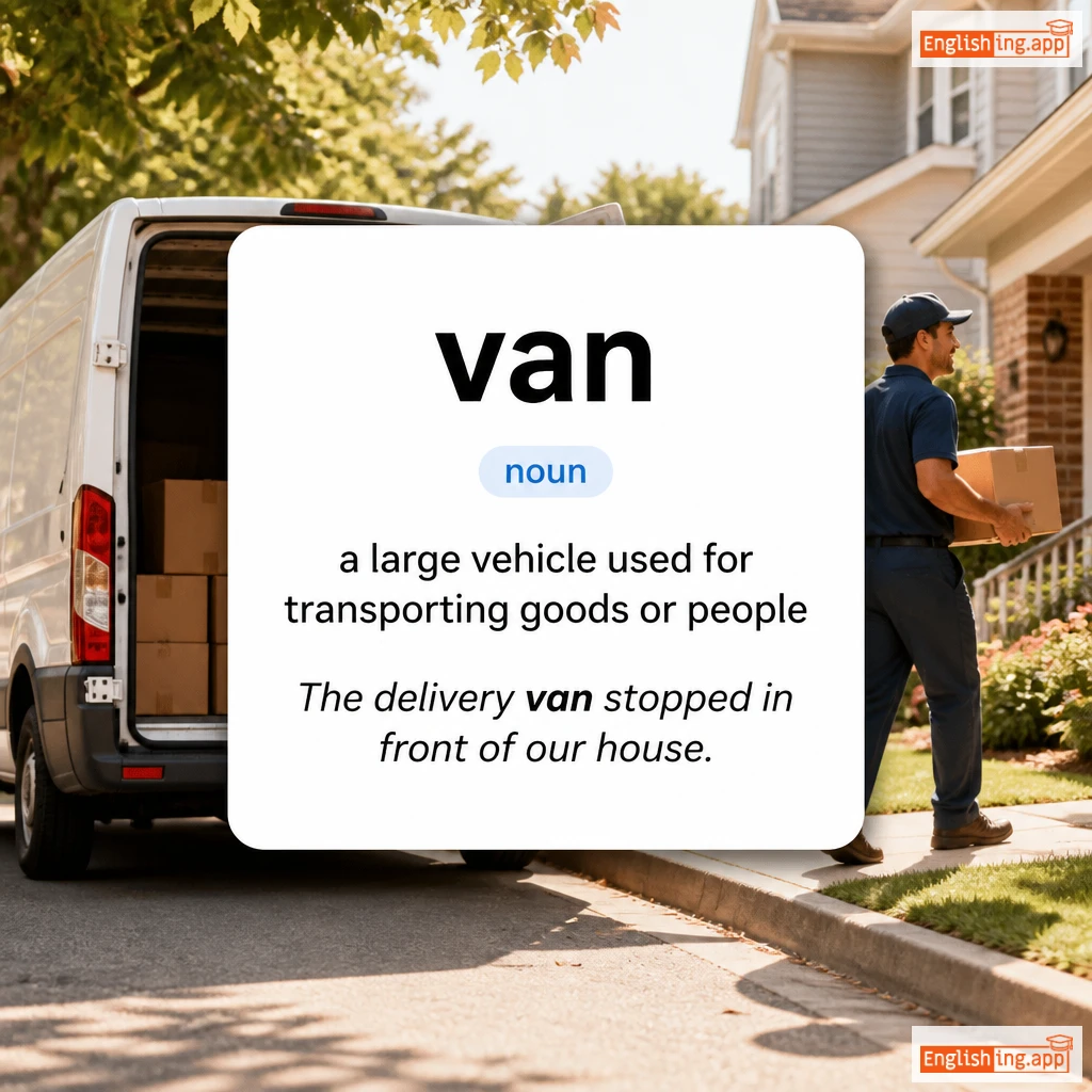 van definition card — visual illustration of the meaning