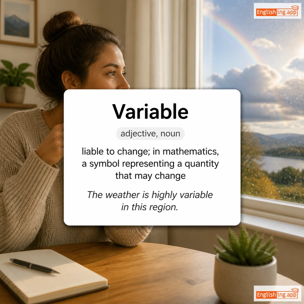 Variable definition card — visual illustration of the meaning