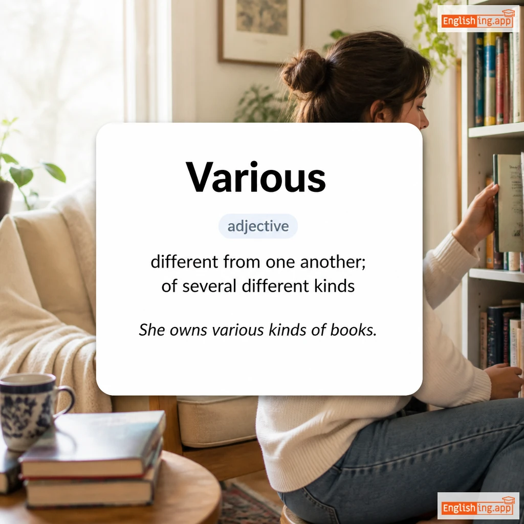 Various definition card — visual illustration of the meaning